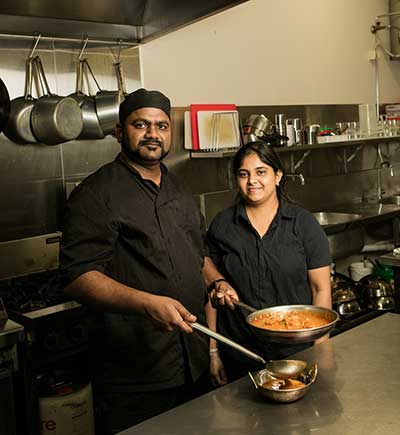 Chefs working in a kitchen