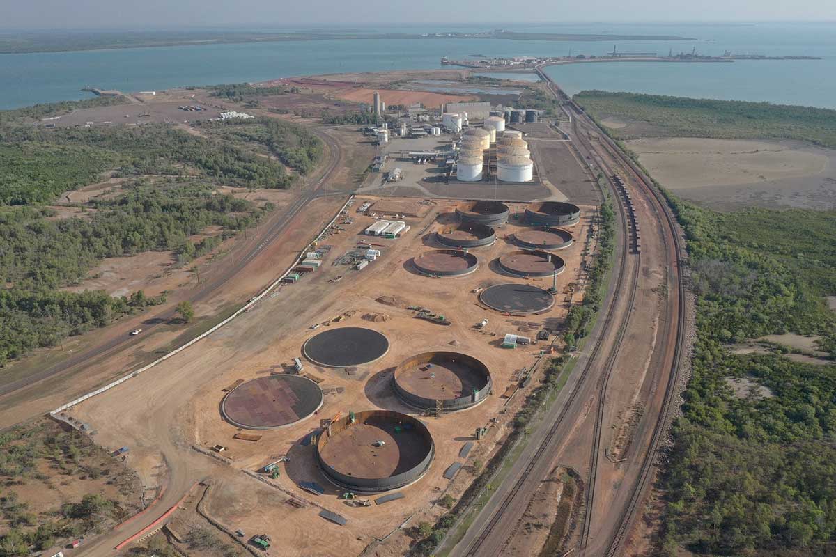 Aerial view of Crawley Bulk Fuel Storage