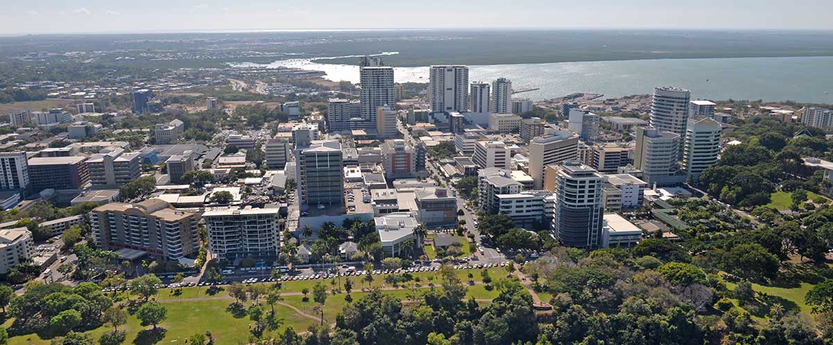 Aerial view of Darwin city