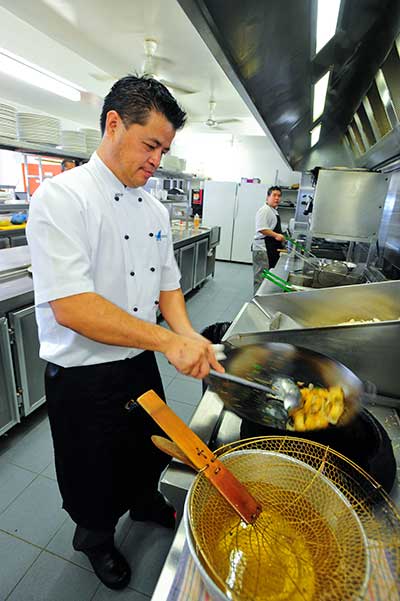 Chef cooking in a kitchen