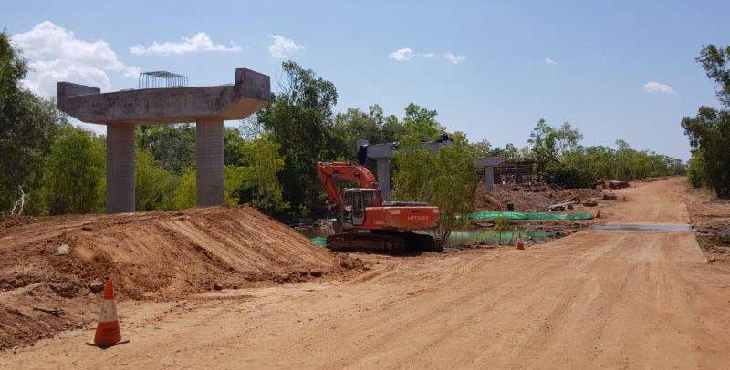 Road works on the Keep River Road upgrade