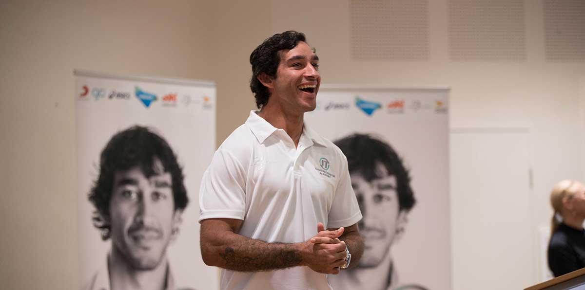 Johnathan Thurston presenting