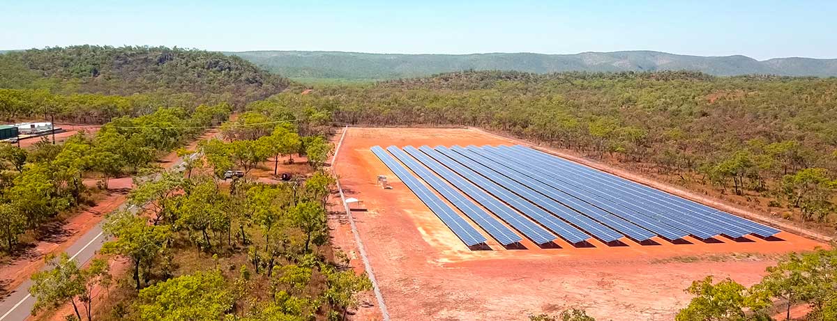 Paddock of solar panels