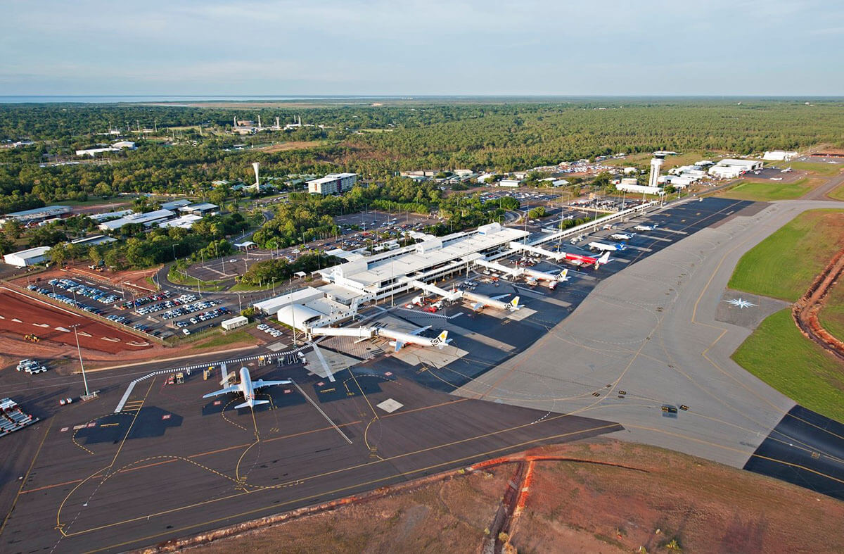 Birds-eye view of Darwin airport