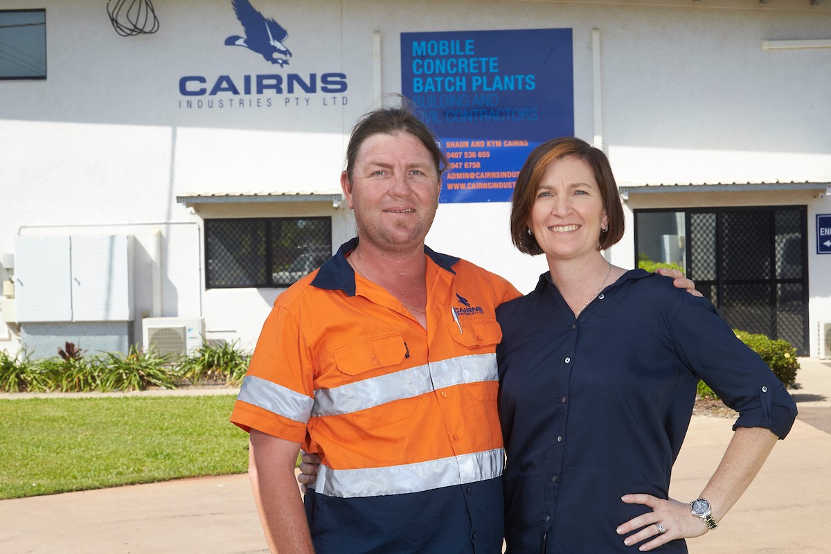 Upperbody shots of Kym and Shaun Cairns or Cairns Industries