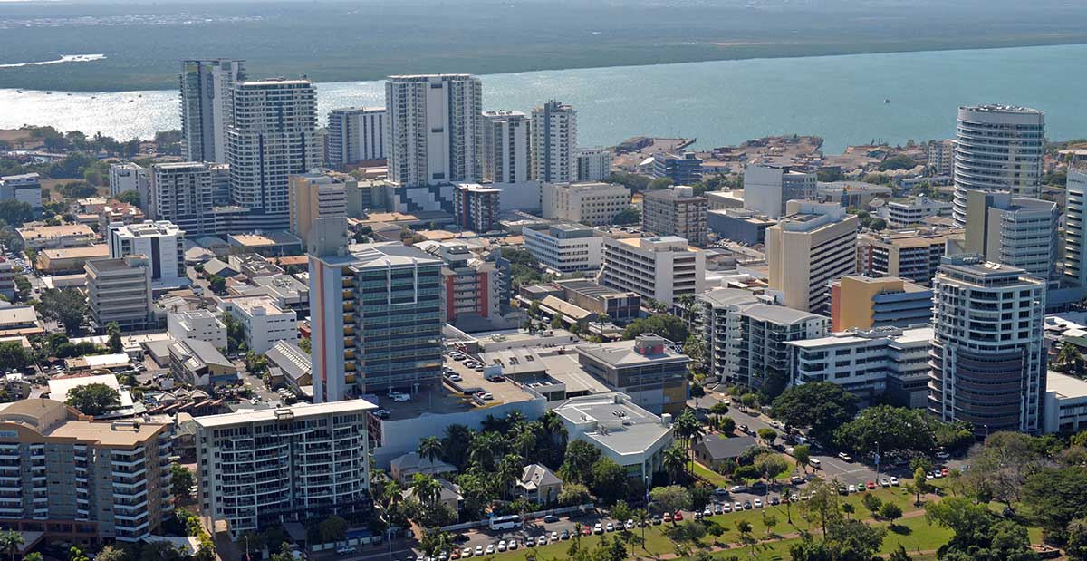 Aerial view of Darwin City