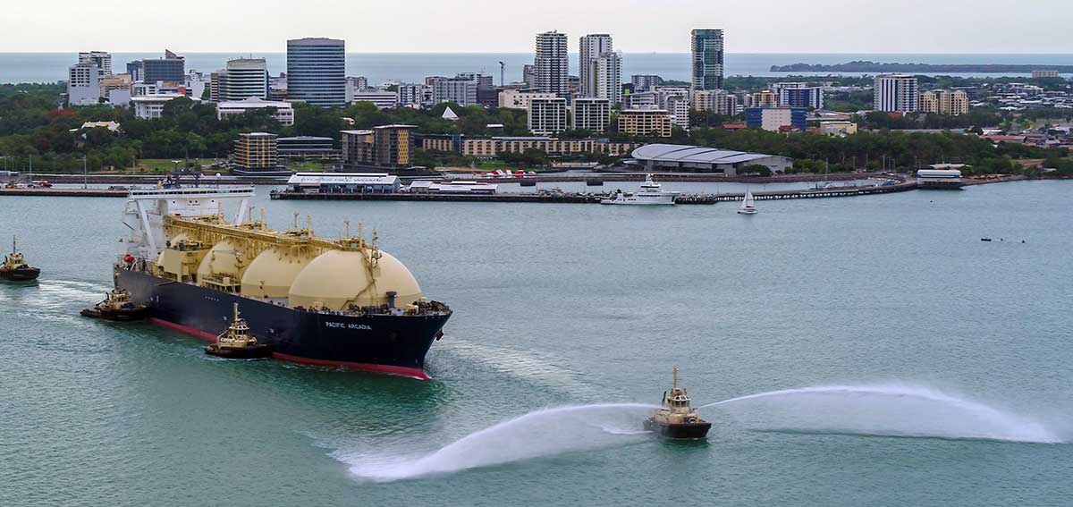 INPEX LNG cargo ship in Darwin Harbour