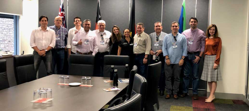 Group shot of the Brazilian delegation visiting Darwin