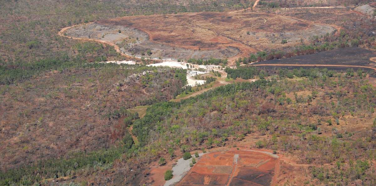 Aerial shot of Rum Jungle