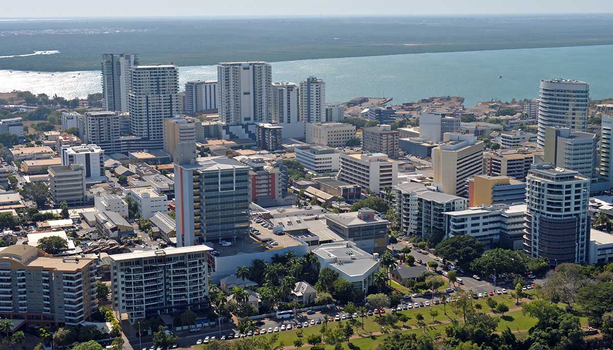 Ariel view of Darwin city