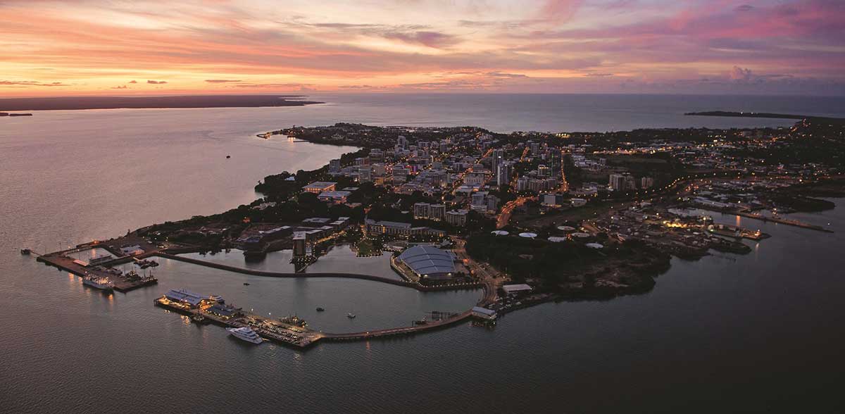 Aerial view of Darwin city