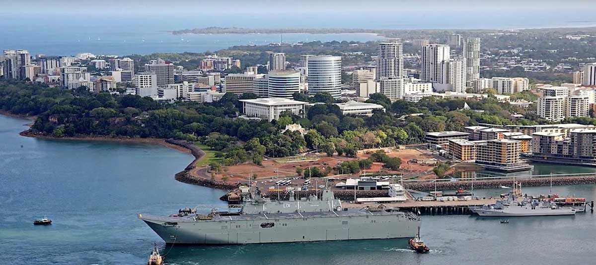 Defence ship in Darwin harbour