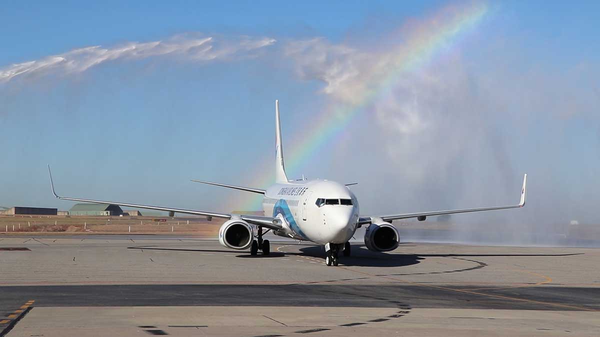 Airplane sitting on runway