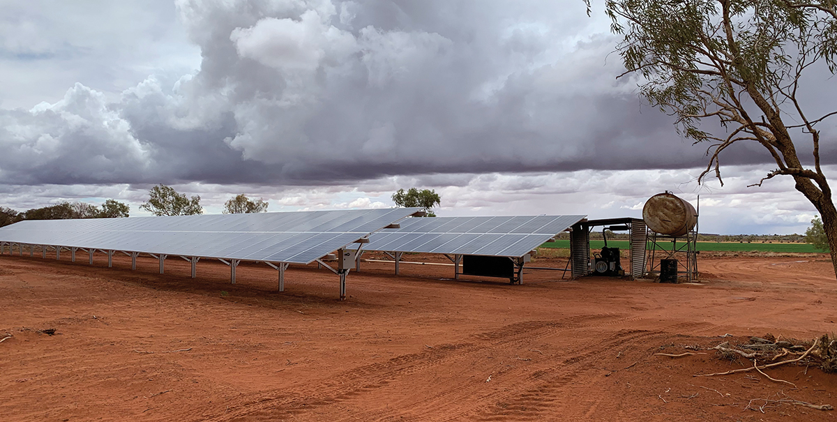 Bank of solar panels at Orange Creek