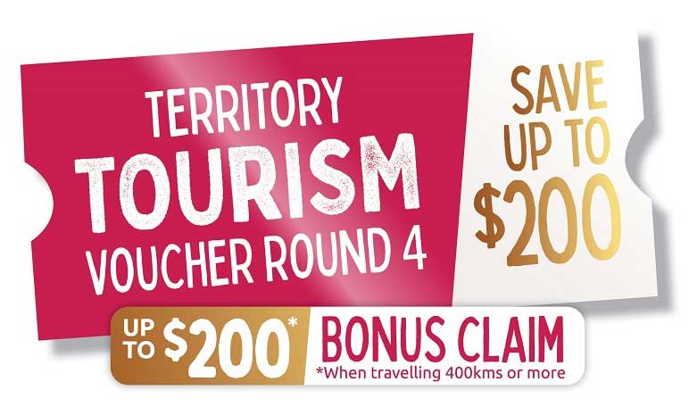 Territory tourism voucher round 4, save up to $200, up to $200 bonus claim when travelling 400kms or more