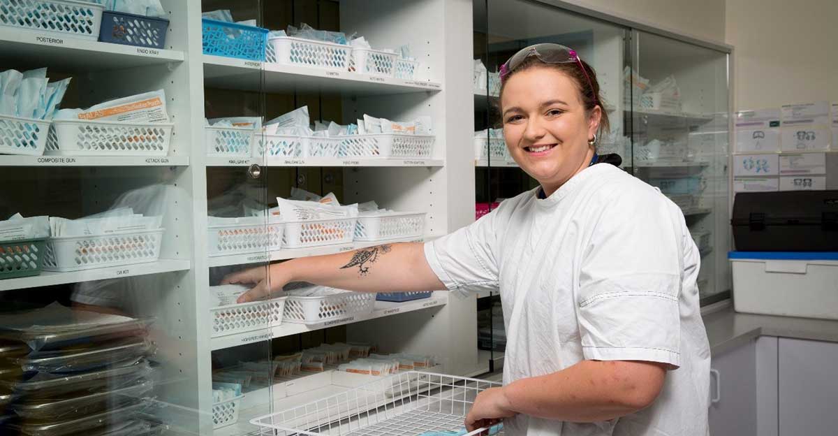 Young woman working in a pharmacy