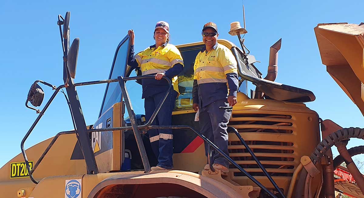 Workers who trained while working on the Keep River Road construction project