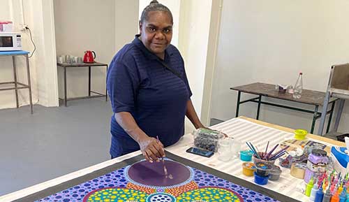 Artist painting